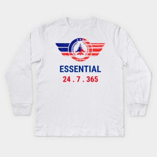 Essential 24.7.365 (Air force) Kids Long Sleeve T-Shirt